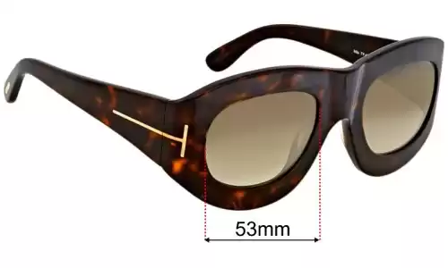 Tom Ford Mila TF403 Replacement Lenses - 53mm Tom Ford Mila TF403 Replacement Sunglass Lenses - 53mm