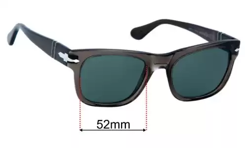 Persol PO3269S Replacement Lenses 52mm Persol PO3269S Replacement Sunglasses Lenses 52mm