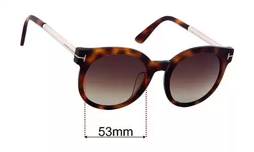 Sunglass Fix Replacement Lenses for Tom Ford Janina TF435-F - 53mm Wide Tom Ford Janina TF435-F Replacement Lenses 53mm wide