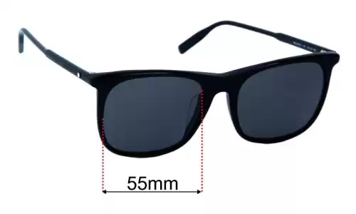Sunglass Fix Replacement Lenses for Montblanc MB 0008SA - 55mm Wide Montblanc MB 0008SA Replacement Lenses 55mm wide