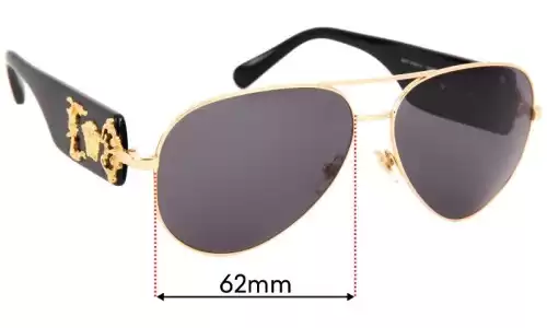 Sunglass Fix Replacement Lenses for Versace MOD 2150-Q - 62mm Wide Sunglass Fix Replacement Lenses for Versace MOD 2150-Q - 62mm Wide