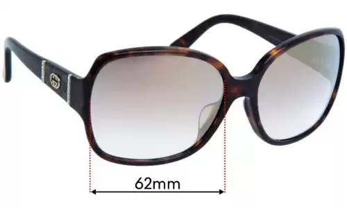 Sunglass Fix Replacement Lenses for Gucci GG3144/F/S - 62mm Wide Sunglass Fix Replacement Lenses for Gucci GG3144/F/S - 62mm Wide