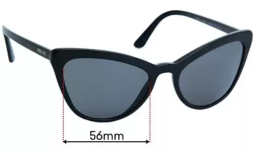 Sunglass Fix Replacement Lenses for Prada SPR01V - 56mm Wide Prada SPR01V Replacement Lenses 56mm wide