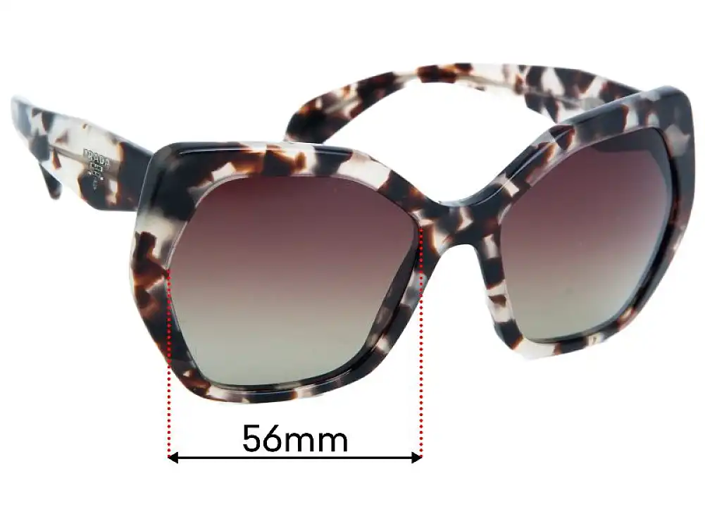 Sunglass Fix Replacement Lenses for Prada SPR16RS - 56mm Wide Sunglass Fix Replacement Lenses for Prada SPR16RS - 56mm Wide