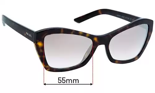 Sunglass Fix Replacement Lenses for Prada SPR 07X and PS 07 XS - 55mm Wide Prada SPR 07X and PS 07 XS Replacement Lenses 55mm wide