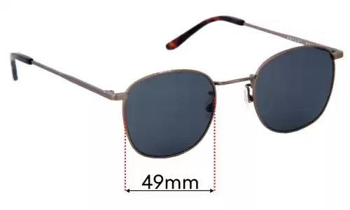 Sunglass Fix Replacement Lenses for Bailey Nelson Theodore - 49mm Wide Bailey Nelson Theodore Replacement Lenses 49mm wide