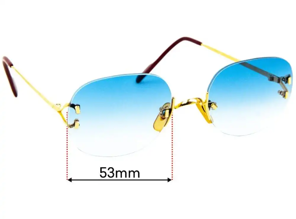 Sunglass Fix Replacement Lenses for Cartier 1504827 - 53mm Wide Sunglass Fix Replacement Lenses for Cartier 1504827 - 53mm Wide