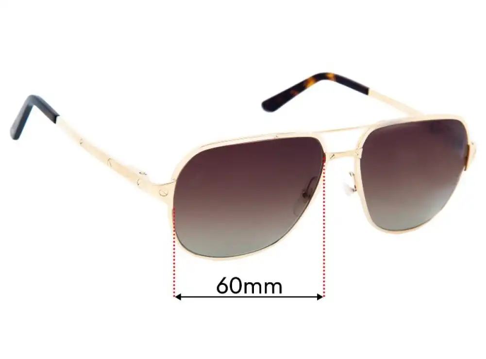 Sunglass Fix Replacement Lenses for Cartier CT0165S - 60mm Wide Sunglass Fix Replacement Lenses for Cartier CT0165S - 60mm Wide