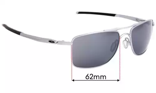 Sunglass Fix Replacement Lenses for Oakley Gauge 8 OO4124 - 62mm Wide Oakley Gauge 8 OO4124 Replacement Lenses 62mm wide