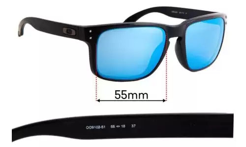 Sunglass Fix Replacement Lenses for Oakley Holbrook OO9102 - 55mm Wide Oakley Holbrook OO9102 Replacement Lenses 55mm wide