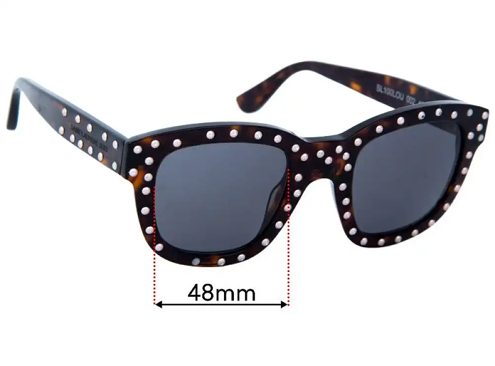 Sunglass Fix Replacement Lenses for Saint Laurent SL 100 LOU - 48mm Wide Sunglass Fix Replacement Lenses for Saint Laurent SL 100 LOU - 48mm Wide
