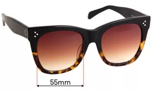 Sunglass Fix Replacement Lenses for Celine CL 41090/S - 55mm Wide Celine CL 41090/S Replacement Lenses 55mm wide