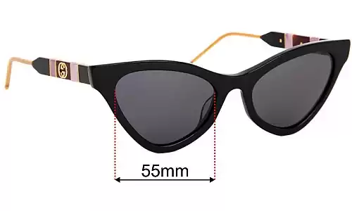 Sunglass Fix Replacement Lenses for Gucci GG0597S - 55mm Wide Sunglass Fix Replacement Lenses for Gucci GG0597S - 55mm Wide