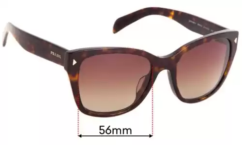 Sunglass Fix Replacement Lenses for Prada SPR09S-F - 56mm Wide Prada SPR09S-F Replacement Lenses 56mm wide
