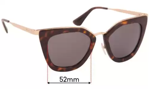 Sunglass Fix Replacement Lenses for Prada SPR53S - 52mm Wide Sunglass Fix Replacement Lenses for Prada SPR53S - 52mm Wide