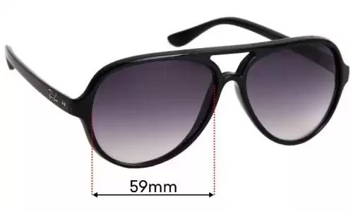 Sunglass Fix Replacement Lenses for Ray-Ban RB4125 Cats 5000 - 59mm Wide Ray-Ban RB4125 Cats 5000 Replacement Lenses 59mm wide