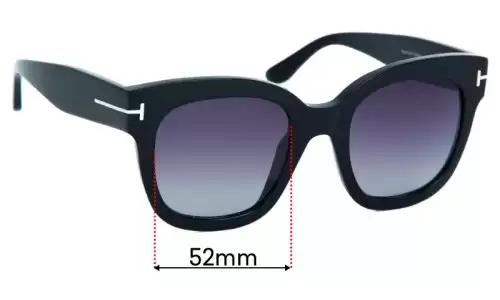 Sunglass Fix Replacement Lenses for Tom Ford Beatrix-02 TF613 - 52mm Wide Tom Ford Beatrix-02 TF613 Replacement Lenses 52mm wide