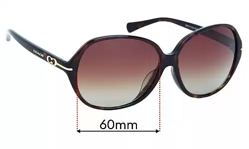 Sunglass Fix Replacement Lenses for Coach HC8118F Bailey - 60mm Wide Sunglass Fix Replacement Lenses for Coach HC8118F Bailey - 60mm Wide