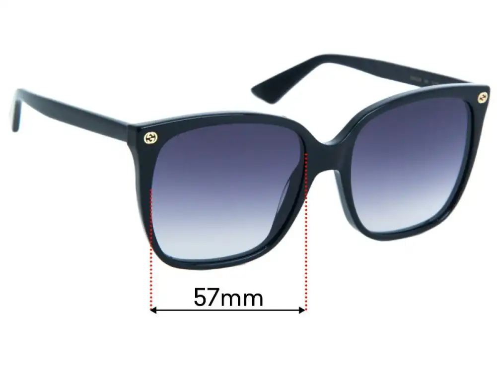 Sunglass Fix Replacement Lenses for Gucci GG0022S - 57mm Wide Sunglass Fix Replacement Lenses for Gucci GG0022S - 57mm Wide