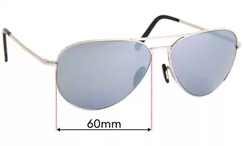 Sunglass Fix Replacement Lenses for Porsche P 8508 - 60mm Wide Porsche P 8508 Replacement Lenses 60mm wide
