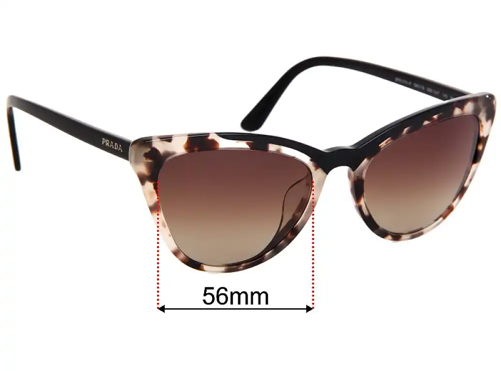 Sunglass Fix Replacement Lenses for Prada SPR01V-F - 56mm Wide Sunglass Fix Replacement Lenses for Prada SPR01V-F - 56mm Wide