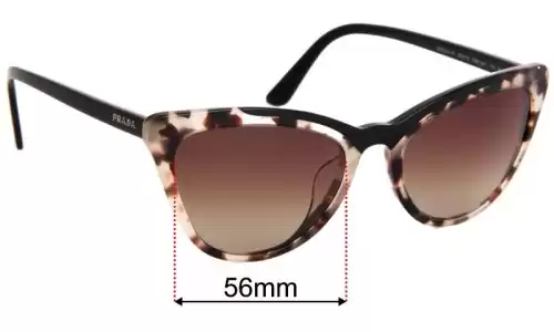 Sunglass Fix Replacement Lenses for Prada SPR01V-F - 56mm Wide Prada SPR01V-F Replacement Lenses 56mm wide
