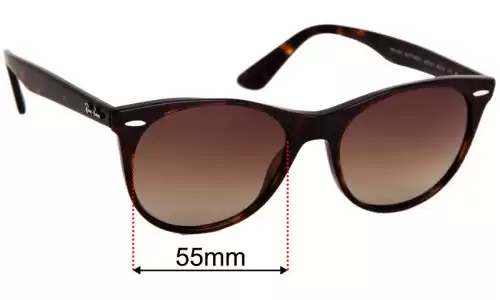 Sunglass Fix Replacement Lenses for Ray-Ban RB2185 Wayfarer II Classic - 55mm Wide Ray-Ban RB2185 Wayfarer II Classic Replacement Lenses 55mm wide