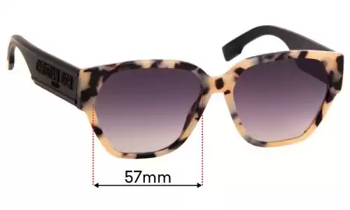 Sunglass Fix Replacement Lenses for Christian Dior ID1 - 57mm Wide Sunglass Fix Replacement Lenses for Christian Dior ID1 - 57mm Wide