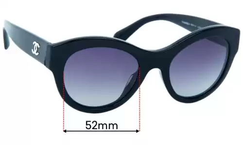 Sunglass Fix Replacement Lenses for Chanel 5371-A - 52mm Wide Chanel 5371-A Replacement Lenses 52mm wide