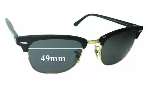 Sunglass Fix Replacement Lenses for Ray Ban RB3016 W0365 Clubmaster - 49mm Wide Ray Ban RB3016 W0365 Clubmaster Replacement Lenses 49mm wide