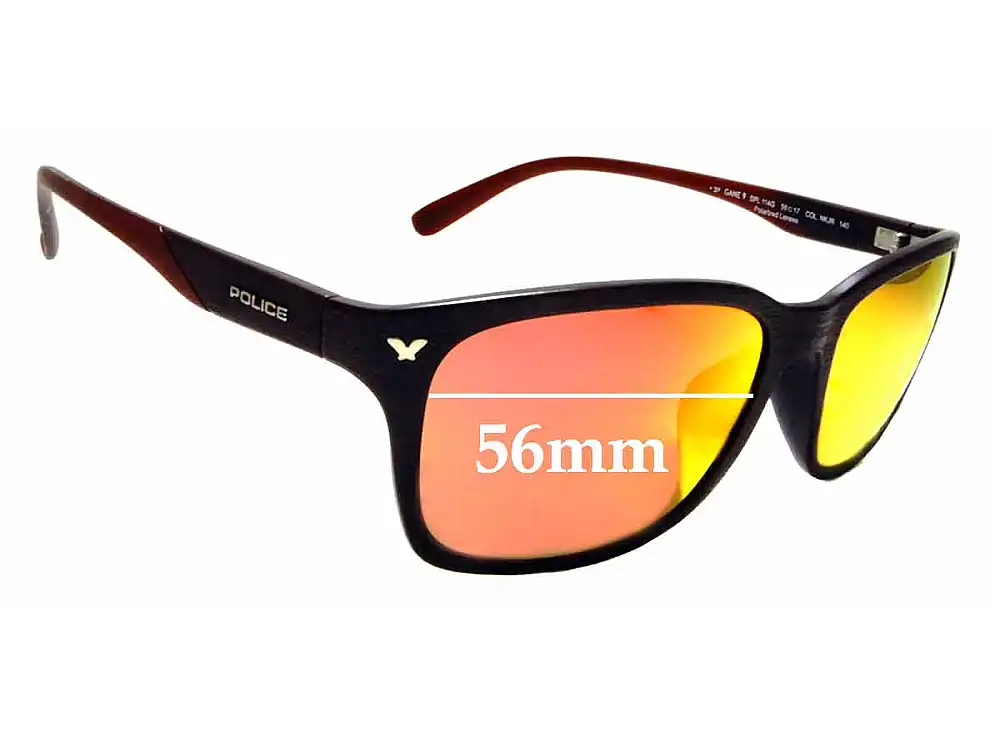 Sunglass Fix Replacement Lenses for Police Game 9 SPL-114G - 56mm Wide Sunglass Fix Replacement Lenses for Police Game 9 SPL-114G - 56mm Wide