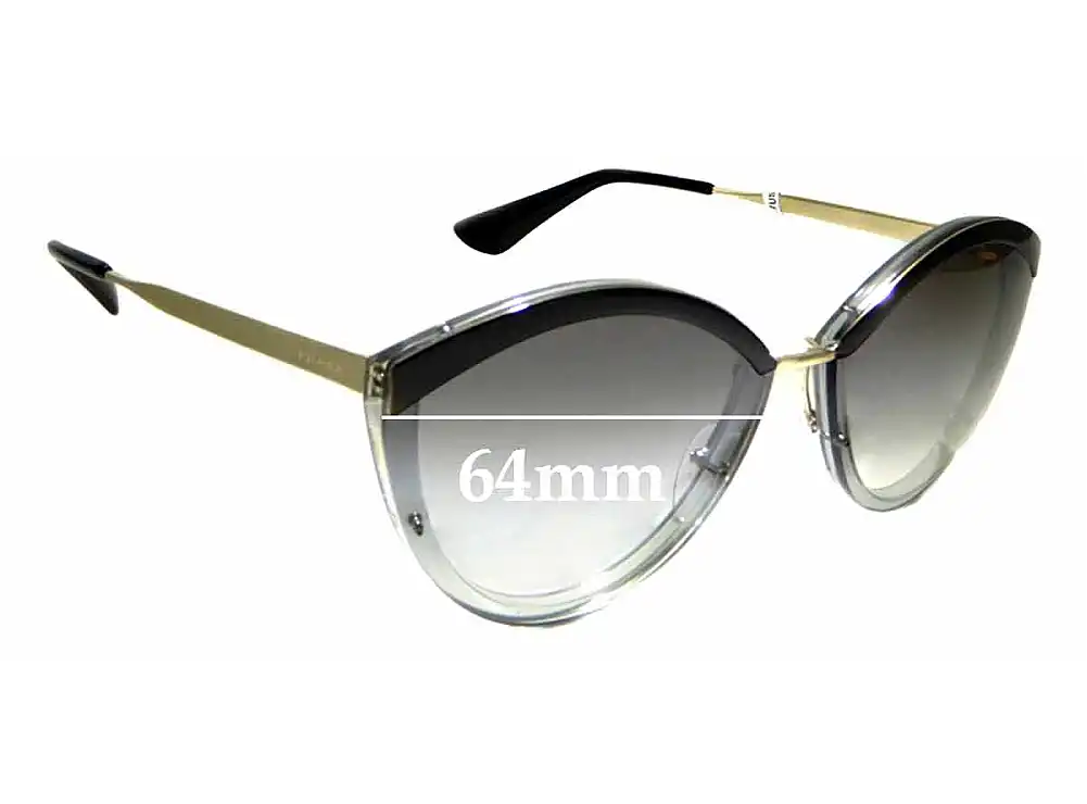 Sunglass Fix Replacement Lenses for Prada SPR07U - 64mm Wide Sunglass Fix Replacement Lenses for Prada SPR07U - 64mm Wide