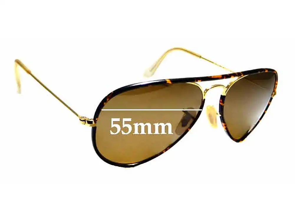 Sunglass Fix Replacement Lenses for Ray-Ban RB3025-J-M Aviator - 55mm Wide Sunglass Fix Replacement Lenses for Ray-Ban RB3025-J-M Aviator - 55mm Wide