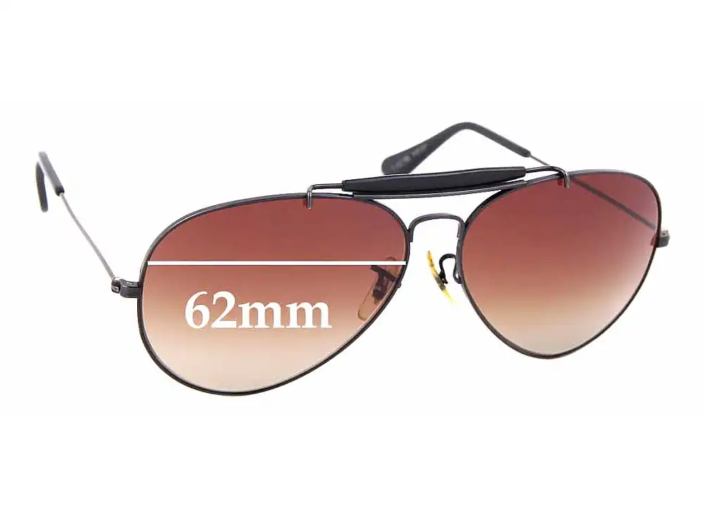 Sunglass Fix Replacement Lenses for Ray Ban B&L Outdoorsman - 62mm Wide Sunglass Fix Replacement Lenses for Ray Ban B&L Outdoorsman - 62mm Wide