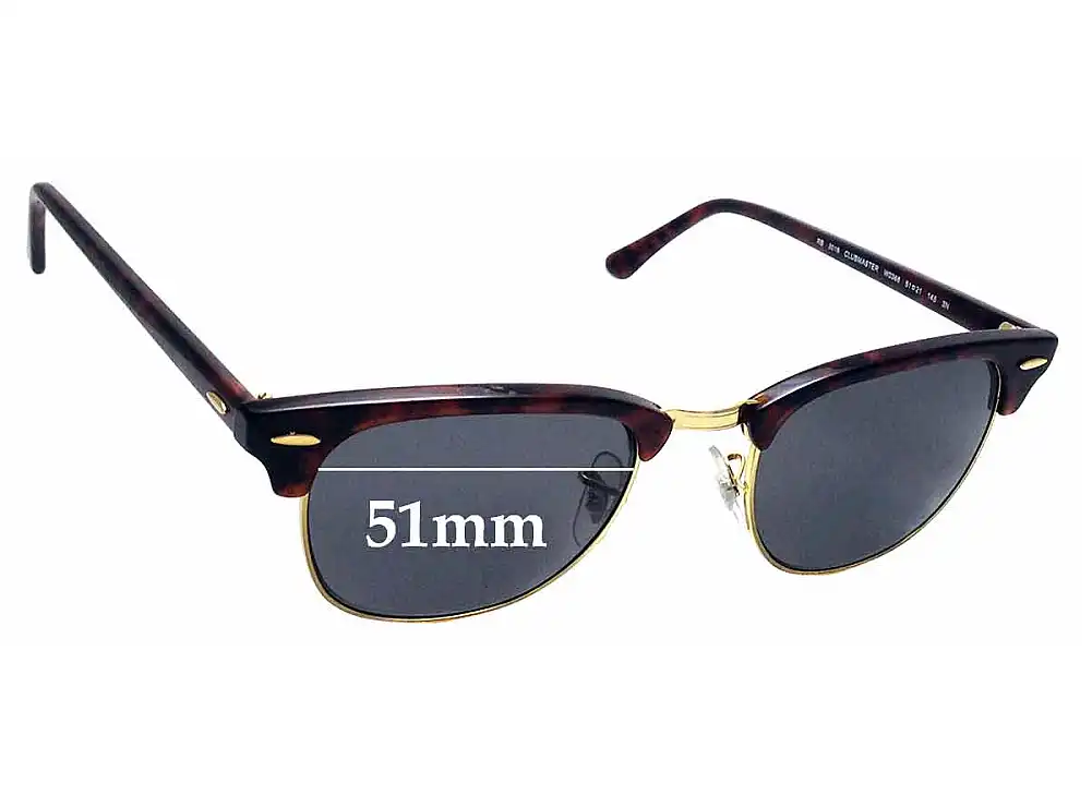 Sunglass Fix Replacement Lenses for Ray-Ban B&L Clubmaster WO366 - 51mm Wide Sunglass Fix Replacement Lenses for Ray-Ban B&L Clubmaster WO366 - 51mm Wide