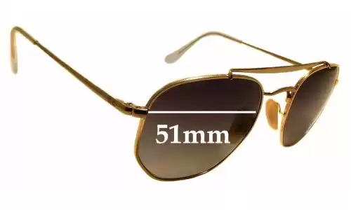 Sunglass Fix Replacement Lenses for Ray-Ban RB3648 The Marshal - 51mm Wide Ray-Ban RB3648 The Marshal Replacement Lenses 51mm wide