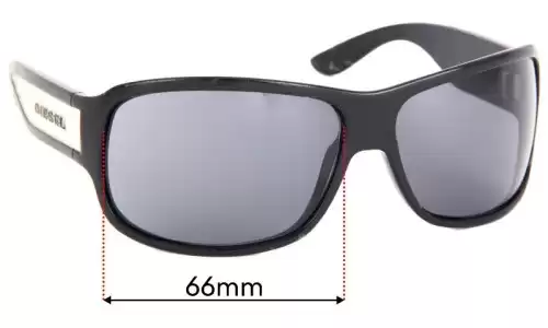 Sunglass Fix Replacement Lenses for Diesel Unknown Model - 66mm Wide Sunglass Fix Replacement Lenses for Diesel Unknown Model - 66mm Wide