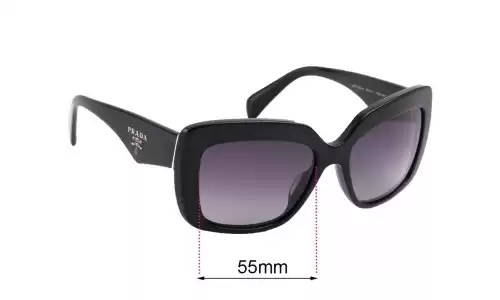 Sunglass Fix Replacement Lenses for Prada SPR03Q-A - 55mm Wide Prada SPR03Q-A Replacement Lenses 55mm wide